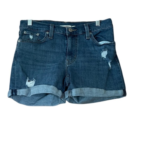 Levi’s Distressed Mid Length Cuffed Shorts - Picture 2 of 4